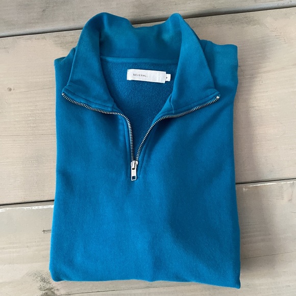 1/4 Zip Pullover - Blue - Picture 2 of 9